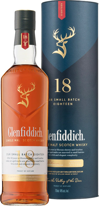 Glenfiddich 18 Year Old Small Batch Reserve Old Single Malt Scotch Whisky 700mL
