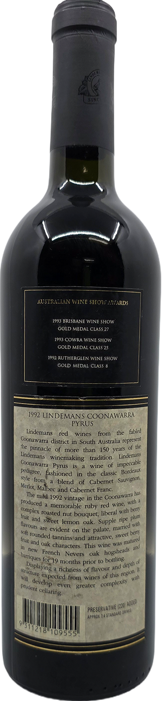 Lindemans Pyrus Cabernets 1992