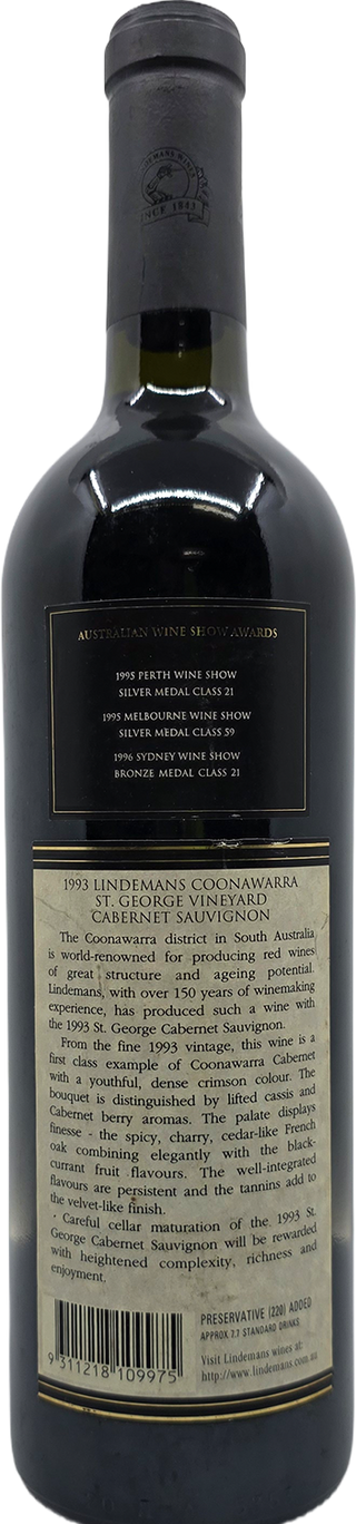 Lindemans St George Cabernet Sauvginon 1993