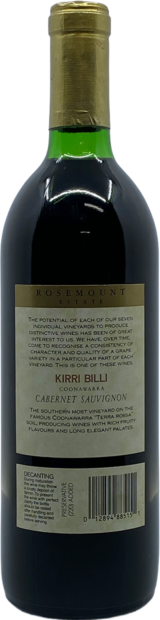 Rosemount Estate Kirri Billi Cabernet Sauvignon 1986