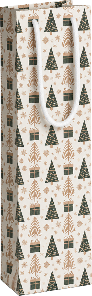 Single Bottle Christmas Bag White