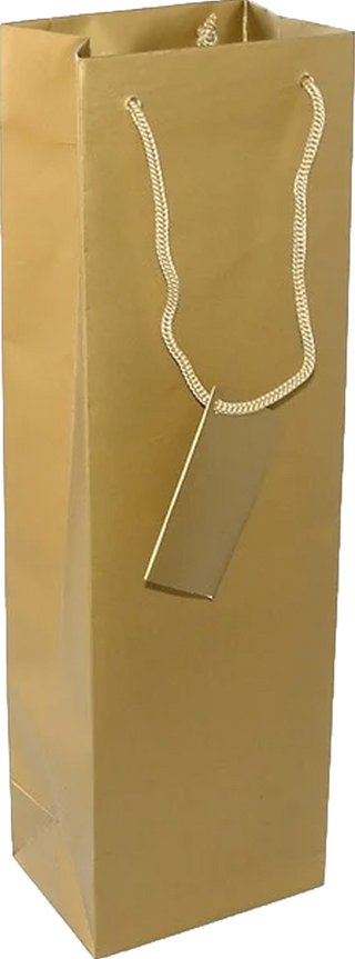 Single Bottle Gift Bag Gold