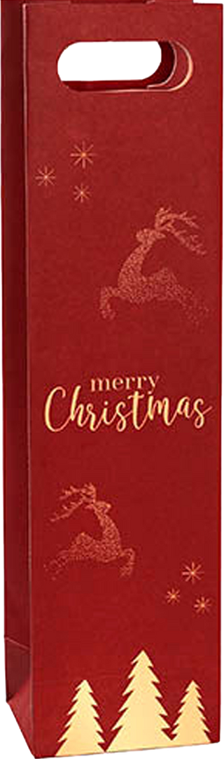 Single Bottle Gift Reindeer Merry Christmas
