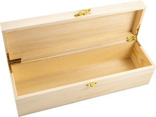 Wooden Wine Box Single Bottle Hinged Lid