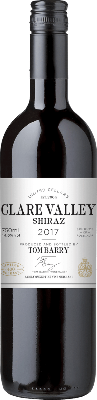 United Cellars Selection Clare Valley Shiraz By Tom Barry 2019 - United Cellars