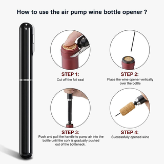 Air Pump Wine Opener (Black) - United Cellars