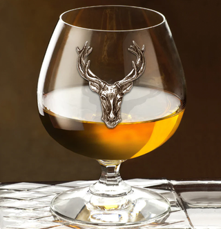 Stag collection 410ml brandy glass stag head - United Cellars